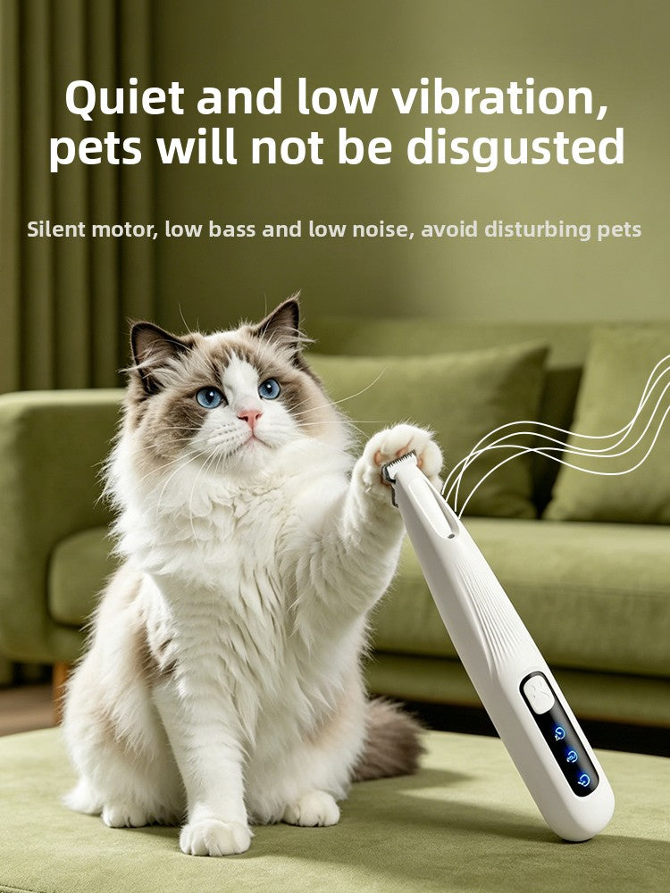 Quiet Cordless Pet Clipper with LED Light and Digital Display
