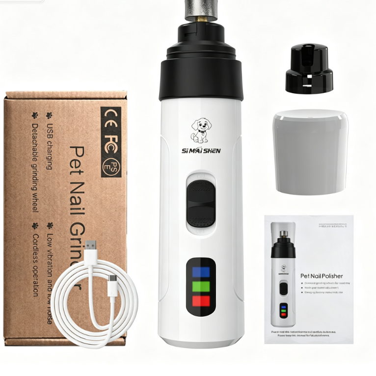 2-Speed Electric Dog Nail Grinder with LED Light and Spare Heads