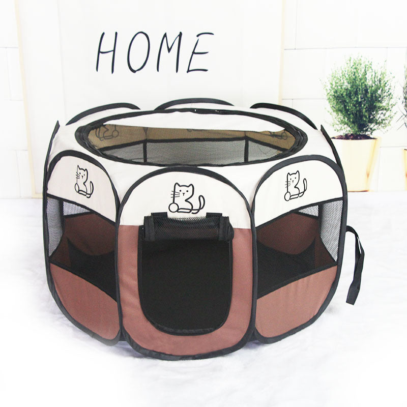 Foldable Oxford cloth pet playpen tent with mesh panels, product image 39