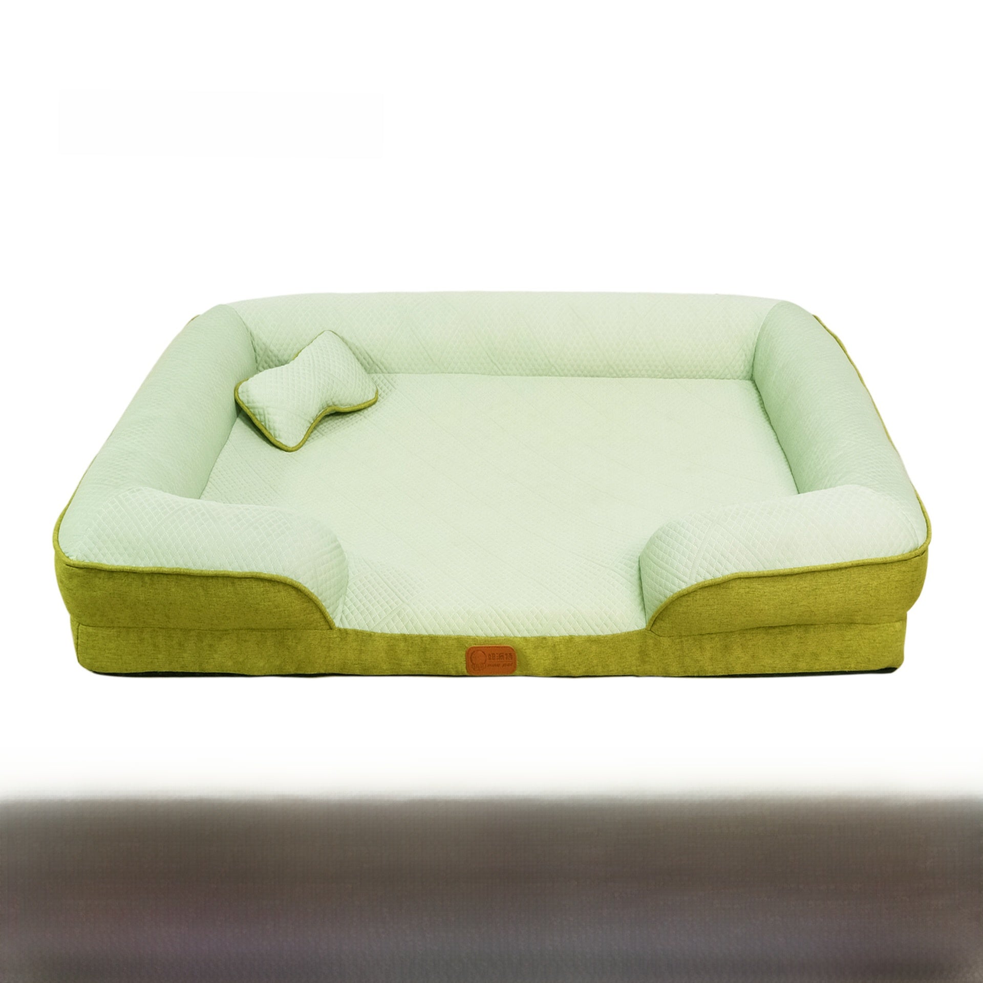 Plaid pet bed mat with pillow, detail photo 11