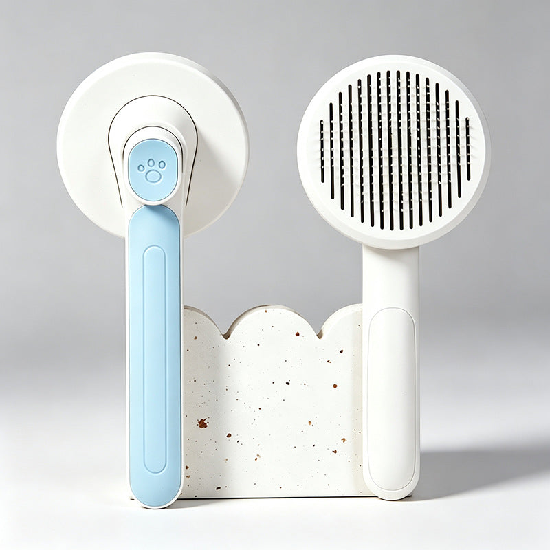One-Click Hair Release Slicker Brush with Rounded Steel Pins