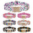 Floral fabric dog collar with gold buckle in Pink Floral Collar, front view
