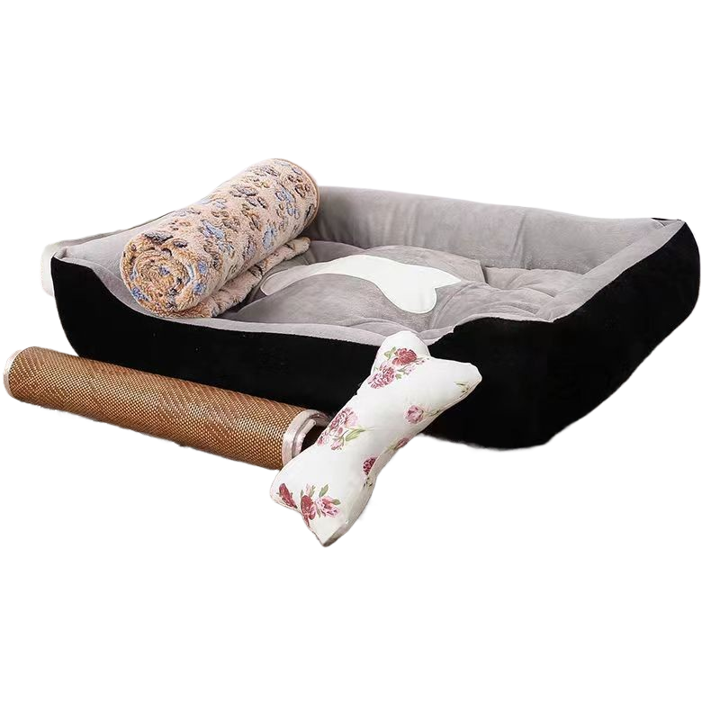 Stain-resistant dog and cat bed in five sizes, alternative angle view