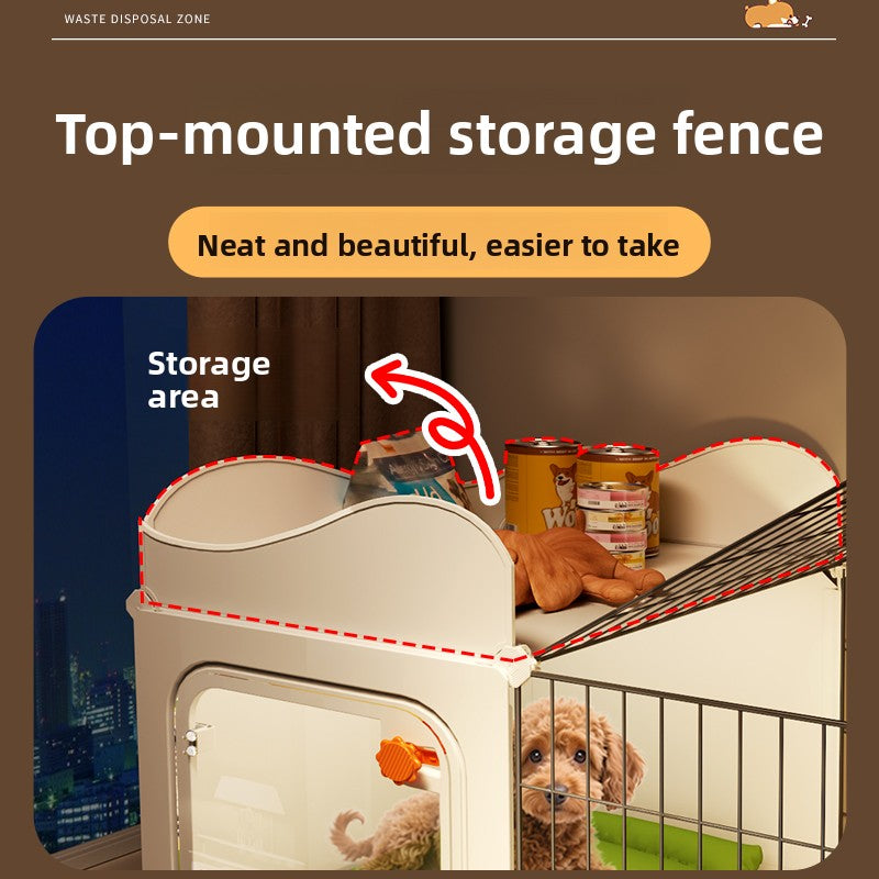 Modular small dog cage with toilet area, product detail photo