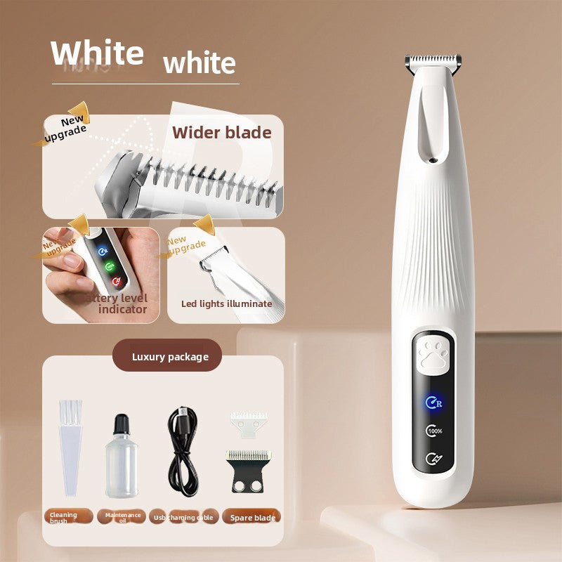 Quiet Cordless Pet Clipper with LED Light and Digital Display