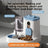 Automatic Pet Food and Water Dispenser with Gravity Feed, 2.3L Food and 1L Water Tank