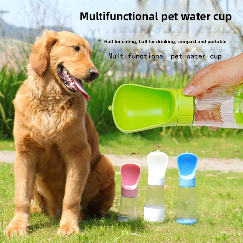 Portable Pet Water Bottle with Drinking Bowl, Leakproof Travel Dispenser for Dogs and Cats