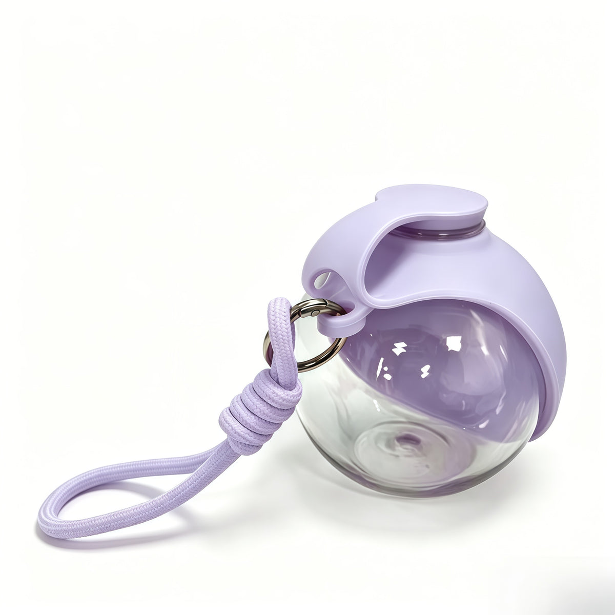 Foldable spherical pet water bottle with hook, product image 8