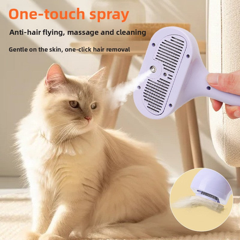 Self-Cleaning Steam Pet Brush for Cats and Dogs, Anti-Static