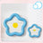 Glazed ceramic pet food plate with bear design in blue and pink, view 33