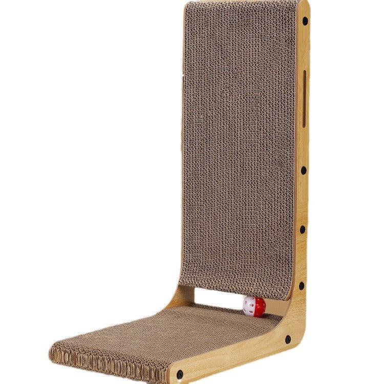 A-shape cardboard cat scratcher with a rest area
