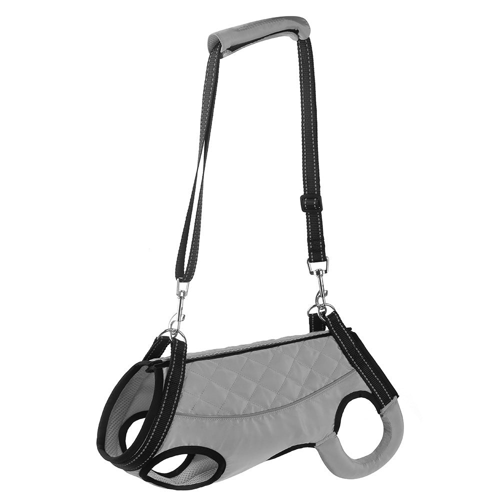 Black chest and back dog support harness with carry handle, product image 18