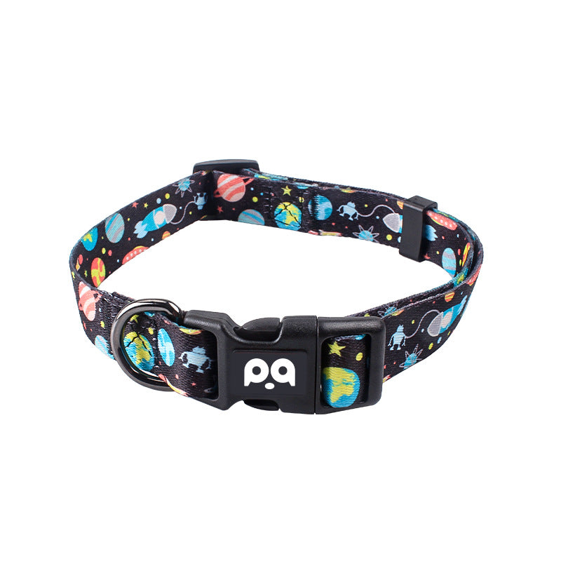 Fun printed dog collars, leads and harness sets