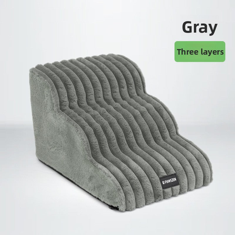 Washable suede foam pet stairs, product overview photo
