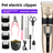 Ceramic Blade Pet Trimmer Kit with 8000 RPM Motor and Steel Combs