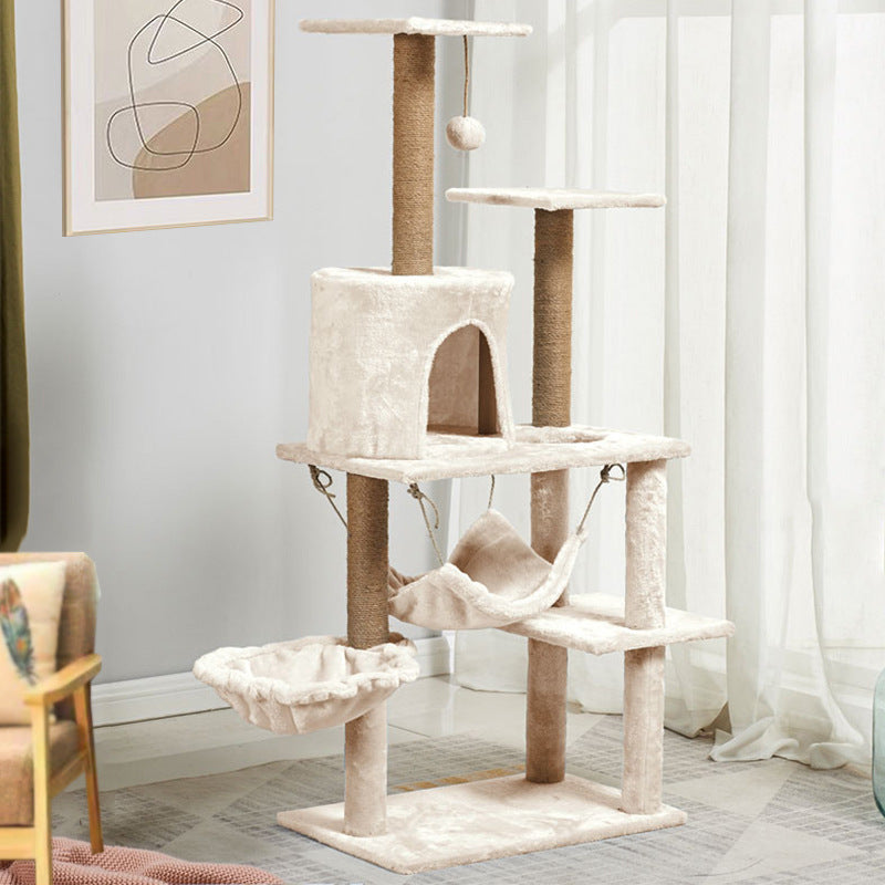 Compact cat climbing tree with hammock and posts, photo 2 of 14