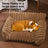 Grey plush pet sofa bed with raised sides for cats and dogs, photo 3