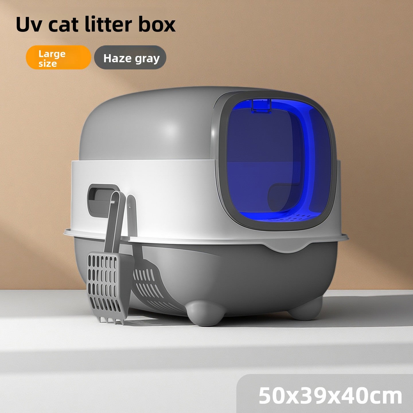 Enclosed Cat Litter Box with UV Light and Odour Control