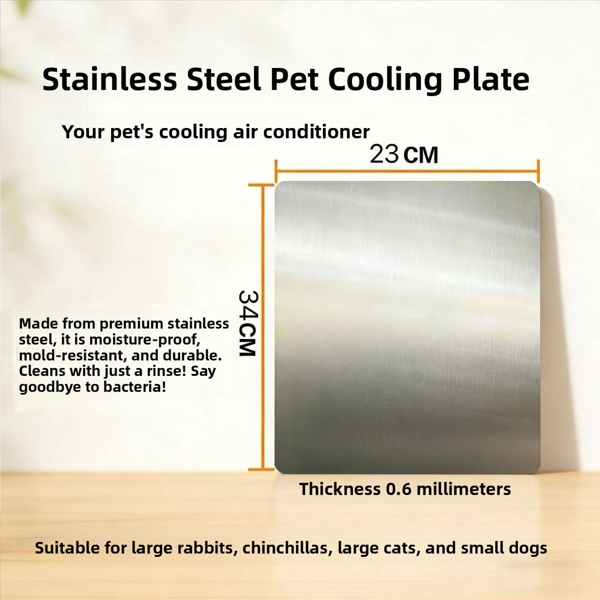 Stainless Steel Cooling Plate for Hamsters and Small Pets