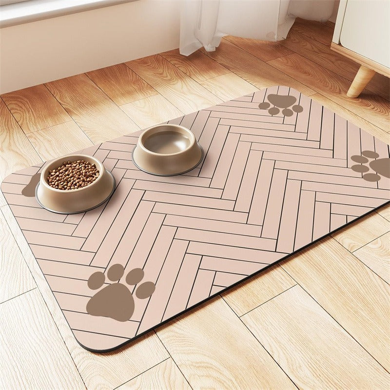 Absorbent splash-proof bowl mat for pets, product detail photo