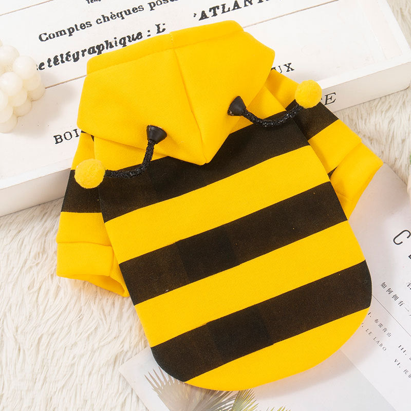 Cute bee pet sweatshirt with two leg design