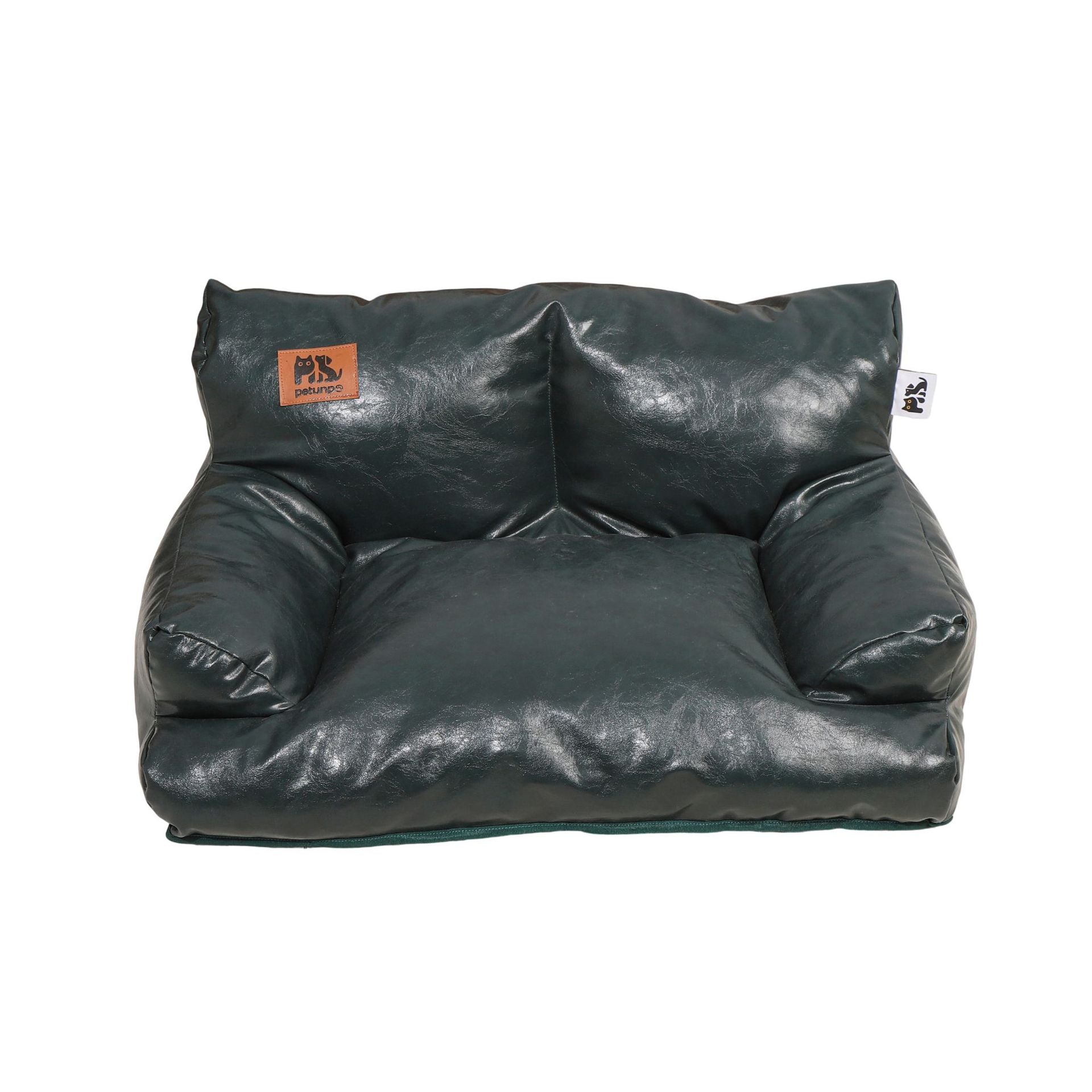 Waxed faux leather pet sofa bed with backrest for small dogs, photo 12 of 17