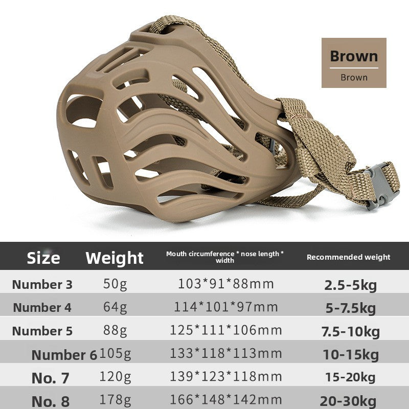 Soft silicone basket dog muzzle with straps, product image 14