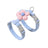 H shape cat harness and lead set with reflective details in blue, view 5