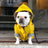 British retro thick dog raincoat with cotton lining in Pink, close-up detail