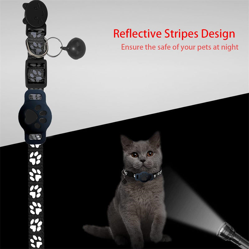 Breakaway cat collar with Bluetooth locator tag in silicone holder, product image 2