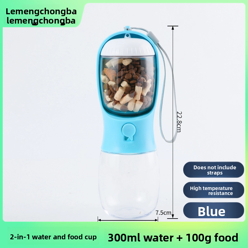 2-in-1 Portable Pet Water Bottle and Food Container for Walks, Leak-Proof Design