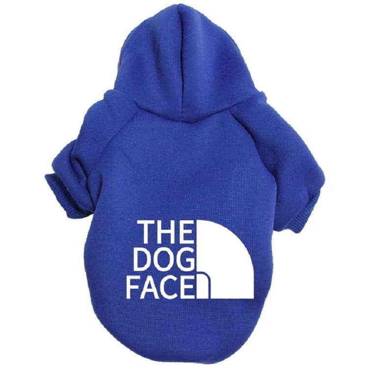 Dog face print sweatshirt for dogs in Grey with White Label, side view