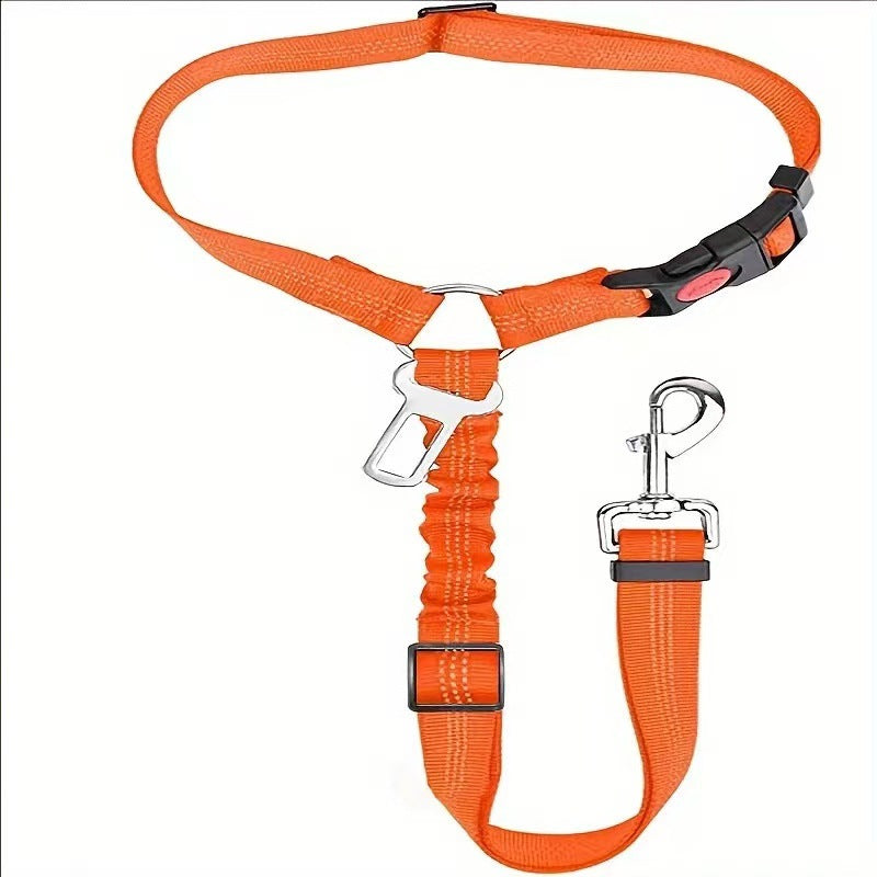 Elastic car seat belt lead for dogs in 12 colour options