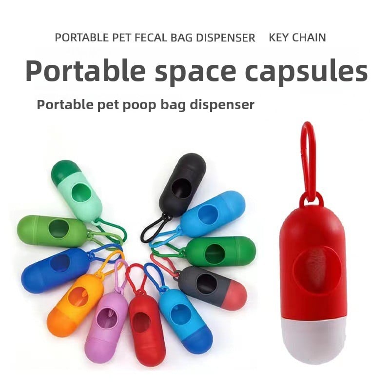 Capsule Poop Bag Dispenser with Lead Clip, Lightweight