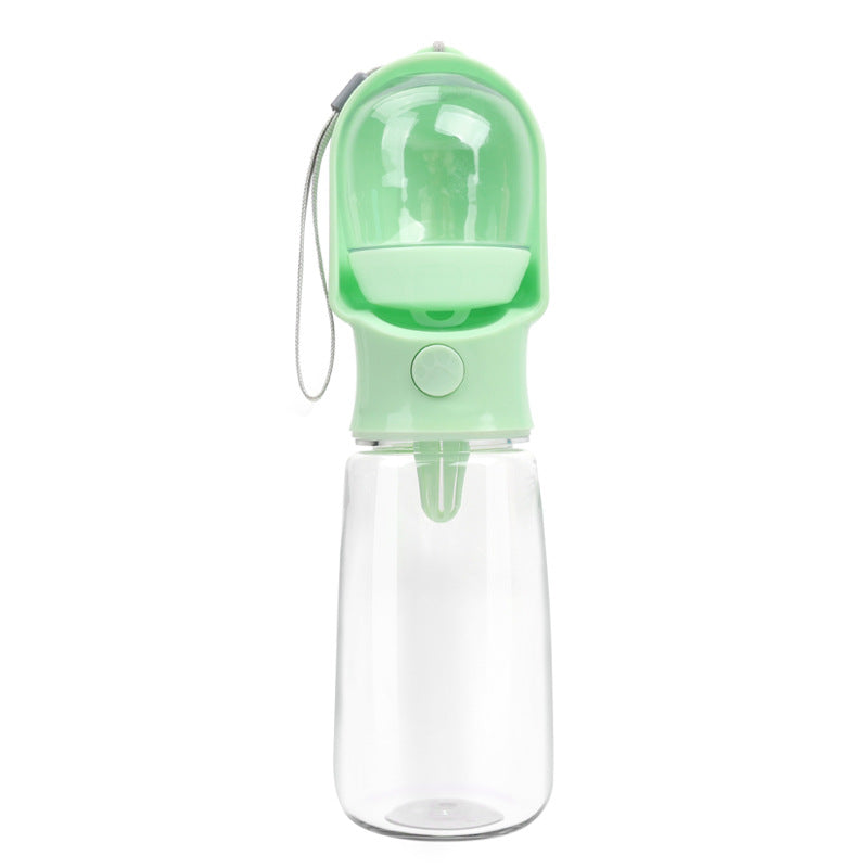 Portable Dog Travel Water Bottle with Built-In Food Container and Leak-Proof Lid