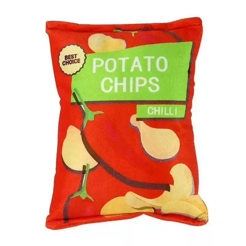 Plush squeaky potato chip toy for dogs and cats - photo 6