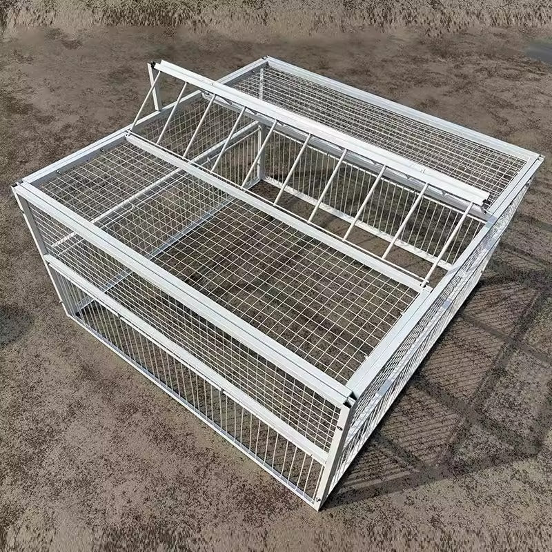 White metal pigeon loft cage with automatic entry trap door, view 7