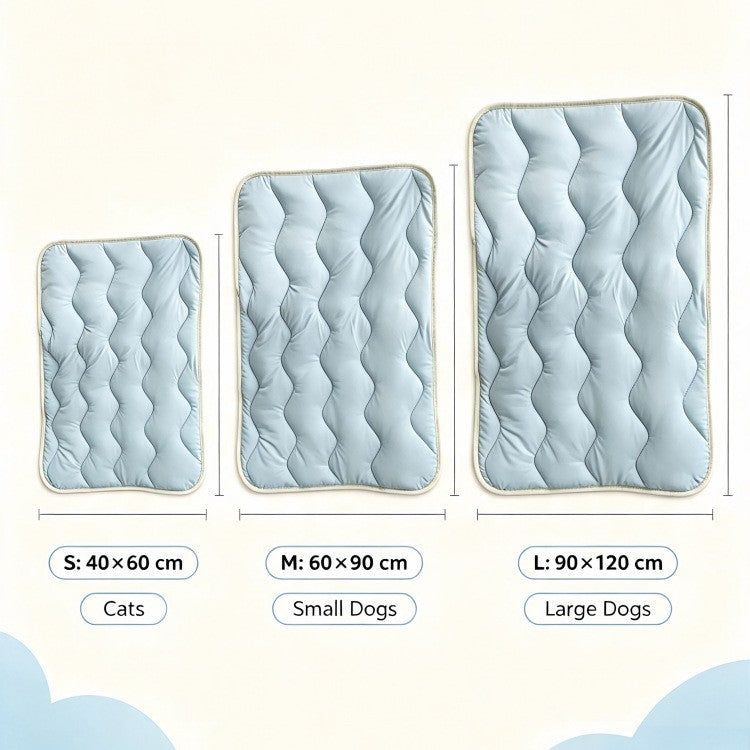 Light blue soft-touch pet bed mat with anti-slip base, photo 3