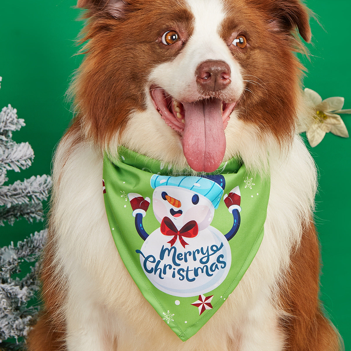Cartoon print pet bandana for dogs and cats in Design 19, side view