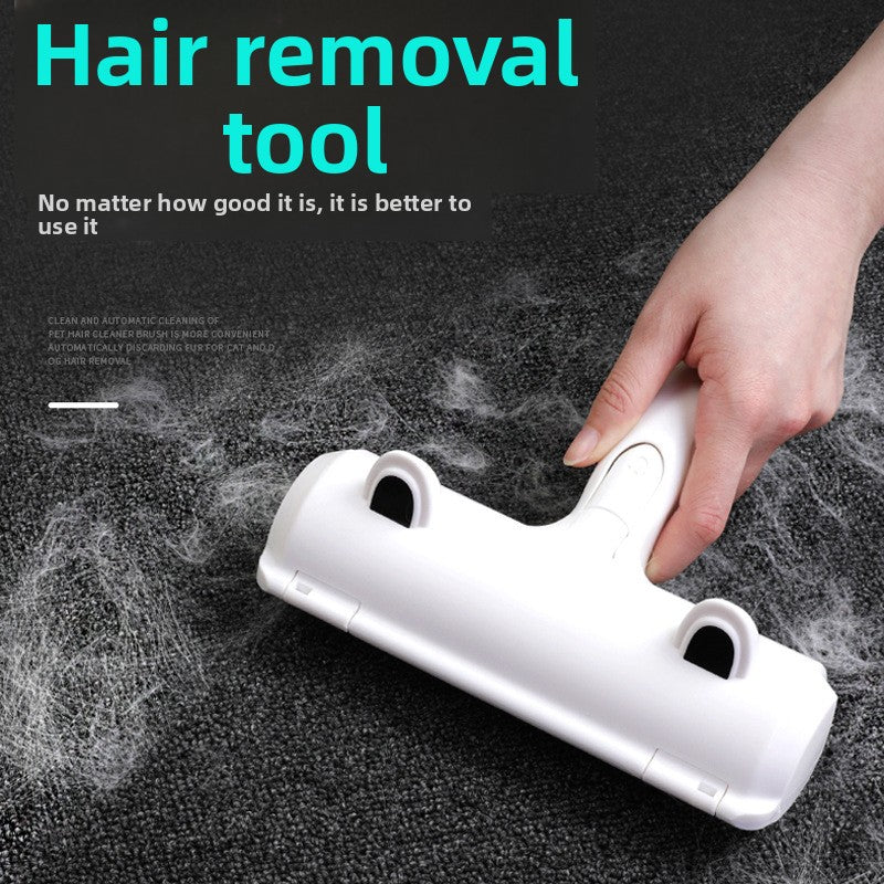 Reusable pet hair remover brush with cute cat ear design