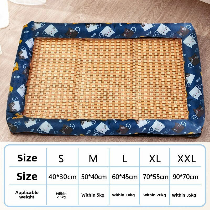 Rattan cooling mat with cute pattern for cats and small dogs, photo 26