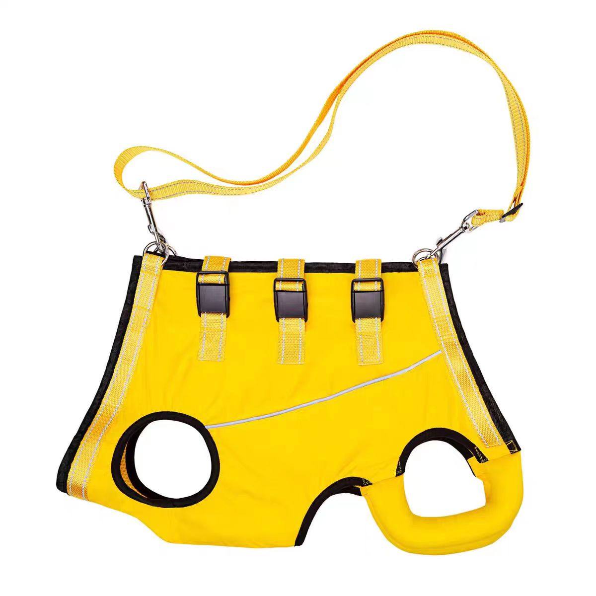 Front and rear lift support harness for senior dogs in navy