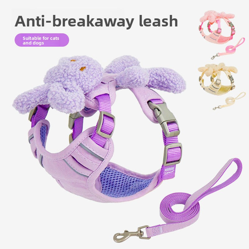 Reflective harness and lead set for dogs and cats, main product photo