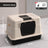 Fully Enclosed Stainless Steel Cat Litter Box, 50cm Wide