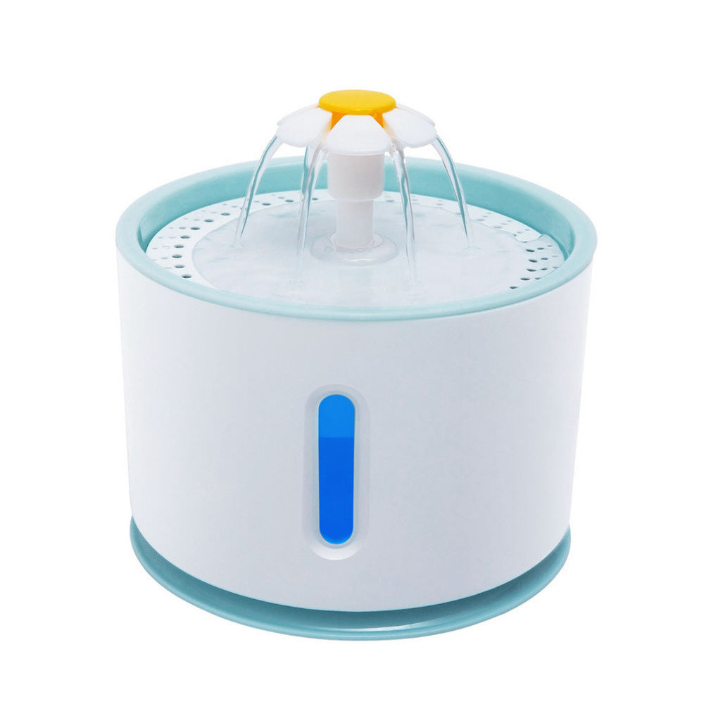 2.4L Pet Water Fountain with Flower-Shaped Spout, Filter and Quiet Pump for Cats