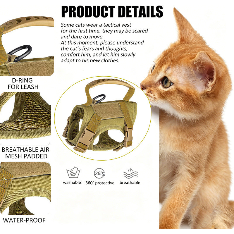 Breathable vest harness for small dogs and cats, ideal for everyday use
