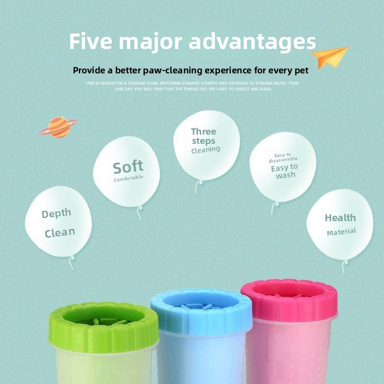 Portable Dog Paw Washer for Small and Medium Dogs, Silicone Bristles