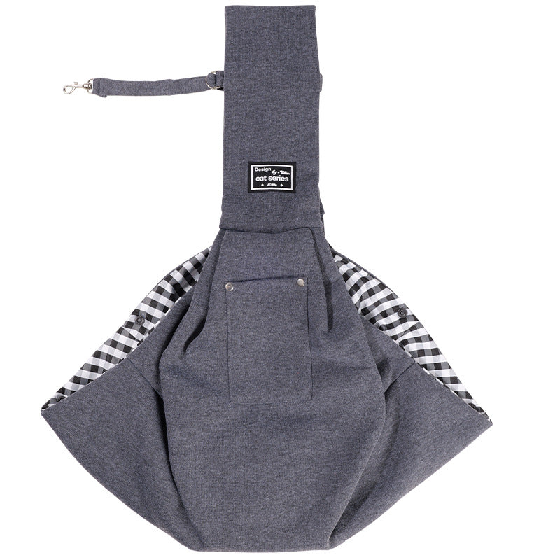 Crossbody cat carrier sling with phone pocket in pink
