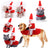Christmas costume for medium and large dogs in Brown Rider Costume, front view
