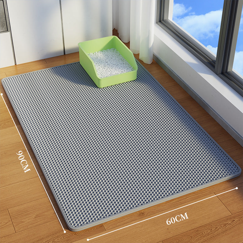 Leak-Proof Double Layer EVA Cat Litter Mat, Anti-Splash